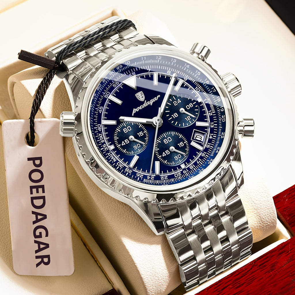 POEDAGAR Heren Business Quartz Horloge