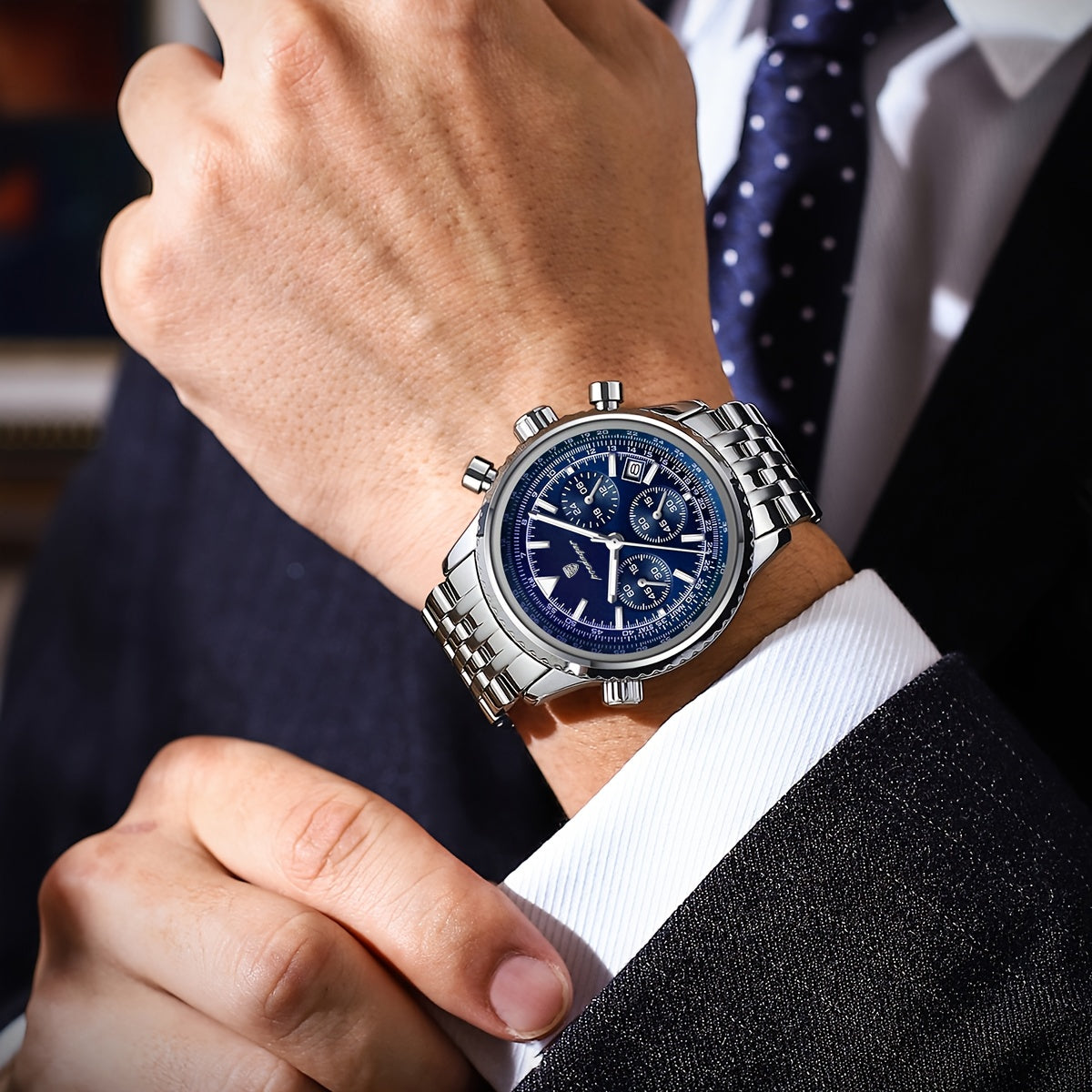POEDAGAR Heren Business Quartz Horloge